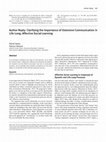 Research paper thumbnail of Author Reply: Clarifying the Importance of Ostensive Communication in Life-Long, Affective Social Learning