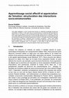 Research paper thumbnail of Apprentissage social affectif et appréciation de l'émotion: structuration des interactions socio-émotionnelles