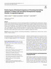 Research paper thumbnail of Positive Aspects of Emotional Competence in Preventing Internalizing Symptoms in Children with and without Developmental Language Disorder: A Longitudinal Approach