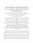 Research paper thumbnail of Bright Silicon Nanocrystals from a Liquid Precursor: Quasi-Direct Recombination with High Quantum Yield