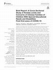 Research paper thumbnail of Brief Report: A Cross-Sectional Study of Anxiety Levels and Concerns of Chinese Families of Children With Special Educational Needs and Disabilities Post-first-wave of COVID-19