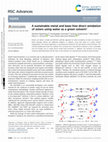 Research paper thumbnail of A sustainable metal and base-free direct amidation of esters using water as a green solvent