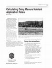 Research paper thumbnail of Calculating dairy manure nutrient application rates