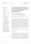 Research paper thumbnail of Carbon footprint of Power-to-X derived dimethyl ether using the sorption enhanced DME synthesis process