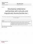 Research paper thumbnail of Developing Collaborative Partnerships With Culturally and Linguistically Diverse Families During the IEP Process