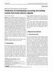 Research paper thumbnail of Prediction of immediately occurring microsleep events from brain electric signals