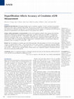 Research paper thumbnail of Hyperfiltration Affects Accuracy of Creatinine eGFR Measurement