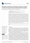 Research paper thumbnail of Perception of the Effects of Working from Home on Isolation and Stress by Spanish Workers during COVID-19 Pandemic