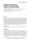 Research paper thumbnail of Prediction and Analysis of Customer Complaints Using Machine Learning Techniques