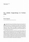 Research paper thumbnail of Une méthode d’apprentissage de l’écriture arabe