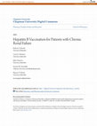 Research paper thumbnail of Hepatitis B vaccination for patients with chronic renal failure