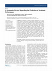 Research paper thumbnail of A Systematic Review Regarding the Prediction of Academic Performance