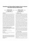 Research paper thumbnail of Classifying and filtering blind feedback terms to improve information retrieval effectiveness