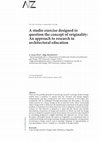 Research paper thumbnail of A studio exercise designed to question the concept of originality: An approach to research in architectural education