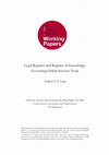 Research paper thumbnail of Legal Regimes and Regimes of Knowledge: Governing Global Services Trade