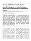 Research paper thumbnail of feh-1 and apl-1, the Caenorhabditis elegansorthologues of mammalian Fe65 and β-amyloid precursor protein genes, are involved in the same pathway that controls nematode pharyngeal pumping