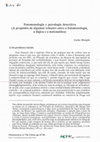 Research paper thumbnail of Fenomenologia e psicologia descritiva (A propósito de algumas relações entre a fenomenologia, a lógica e a matemática)