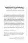 Research paper thumbnail of Can National Development Banks Help Alleviate the Shortage of Patient Investment Capital in Africa? Evidence from Bank-Level Panel Data