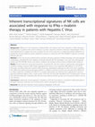 Research paper thumbnail of Inherent transcriptional signatures of NK cells are associated with response to IFNα + rivabirin therapy in patients with Hepatitis C Virus