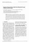 Research paper thumbnail of Analysis of the tool life of coated hob milling tools for gear cutting of cylindrical gear