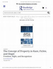 Research paper thumbnail of The Concept of Property in Kant, Fichte, and Hegel