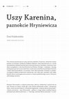 Research paper thumbnail of Uszy Karenina, paznokcie Hryniewicza