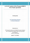 Research paper thumbnail of A GTAP Analysis of the Proposed BRICS Free Trade Agreement: With Special Reference to the Indian Economy