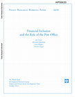 Research paper thumbnail of Financial Inclusion and the Role of the Post Office