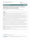 Research paper thumbnail of Prognostic factors for non-success in patients with sciatica and disc herniation