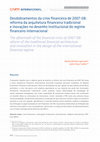 Research paper thumbnail of Desdobramentos da crise financeira de 2007-08: reforma da arquitetura financeira tradicional e inovações no desenho institucional do regime financeiro internacional