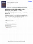 Research paper thumbnail of Preventing Child Sexual Abuse: Body Safety Training for Young Children in Turkey