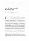 Research paper thumbnail of What Do Nongovernmental Organizations Do?