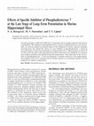 Research paper thumbnail of Effects of Specific Inhibitor of Phosphodiesterase 7 at the Late Stage of Long-Term Potentiation in Murine Hippocampal Slices