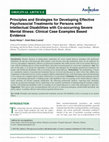 Research paper thumbnail of Principles and Strategies for Developing Effective Psychosocial Treatments for Persons with Intellectual Disabilities with Co-occurring Severe Mental Illness: Clinical Case Examples Based Evidence