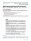 Research paper thumbnail of Ageing/Menopausal Status in Healthy Women and Ageing in Healthy Men Differently Affect Cardiometabolic Parameters