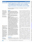 Research paper thumbnail of Exploring power shifts as an enabler for a strengthened patient role in quality improvements: a Swedish survey study