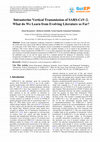 Research paper thumbnail of Intrauterine Vertical Transmission of SARS-CoV-2. What do We Learn from Evolving Literature so Far