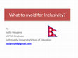 Research paper thumbnail of What to avoid for Inclusivity?