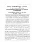 Research paper thumbnail of Culture and Psychological Responses to Environmental Shocks: Cultural Ecology of Sidama Impulsivity and Niche Construction in Southwest Ethiopia