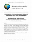 Research paper thumbnail of Phytochemical Profile and Antioxidant Potential of Rind Essential Oil of Citrus reticulate Blanco