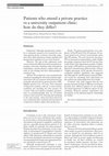 Research paper thumbnail of Patients who attend a private practice vs a university outpatient clinic: how do they differ?