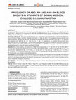 Research paper thumbnail of Frequency of Abo, RH and Abo-RH Blood Groups in Students of Gomal Medical College, D.I.KHAN, Pakistan