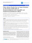 Research paper thumbnail of Policy relevant results from an expert elicitation on the health risks of phthalates