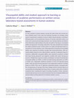 Research paper thumbnail of Visuospatial ability and student approach to learning as predictors of academic performance on written versus laboratory-based assessments in human anatomy