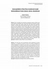 Research paper thumbnail of Manajemen Strategi Dakwah Nabi Muhammad Pada Masa Awal Madinah