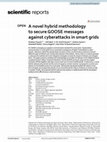 Research paper thumbnail of A novel hybrid methodology to secure GOOSE messages against cyberattacks in smart grids