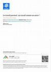 Research paper thumbnail of Le travail parental : un travail comme un autre ?