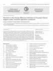 Research paper thumbnail of Research on the Energy Efficiency Indicators of Transport Diesel Engines under Transient Operation Conditions