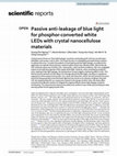 Research paper thumbnail of Passive anti-leakage of blue light for phosphor-converted white LEDs with crystal nanocellulose materials