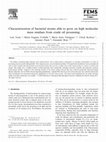 Research paper thumbnail of Characterization of bacterial strains able to grow on high molecular mass residues from crude oil processing